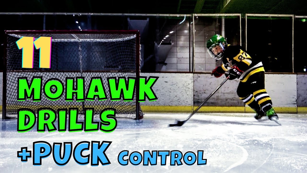 11 Mohawk Hockey Drills with Puck Control [Heel to Heel]