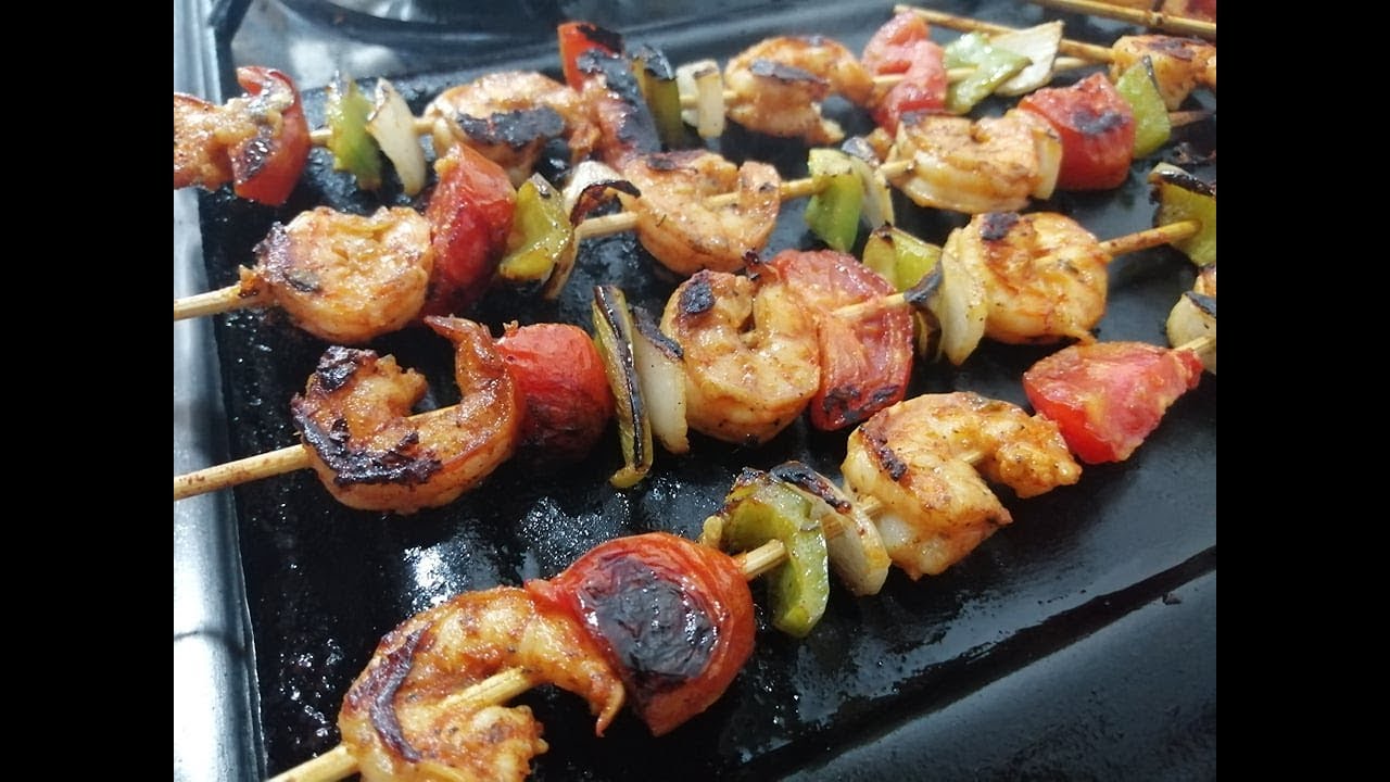 BROCHETAS O PINCHOS DE CAMARONES A LA PLANCHA!!// FÁCILES Y DELICIOSOS