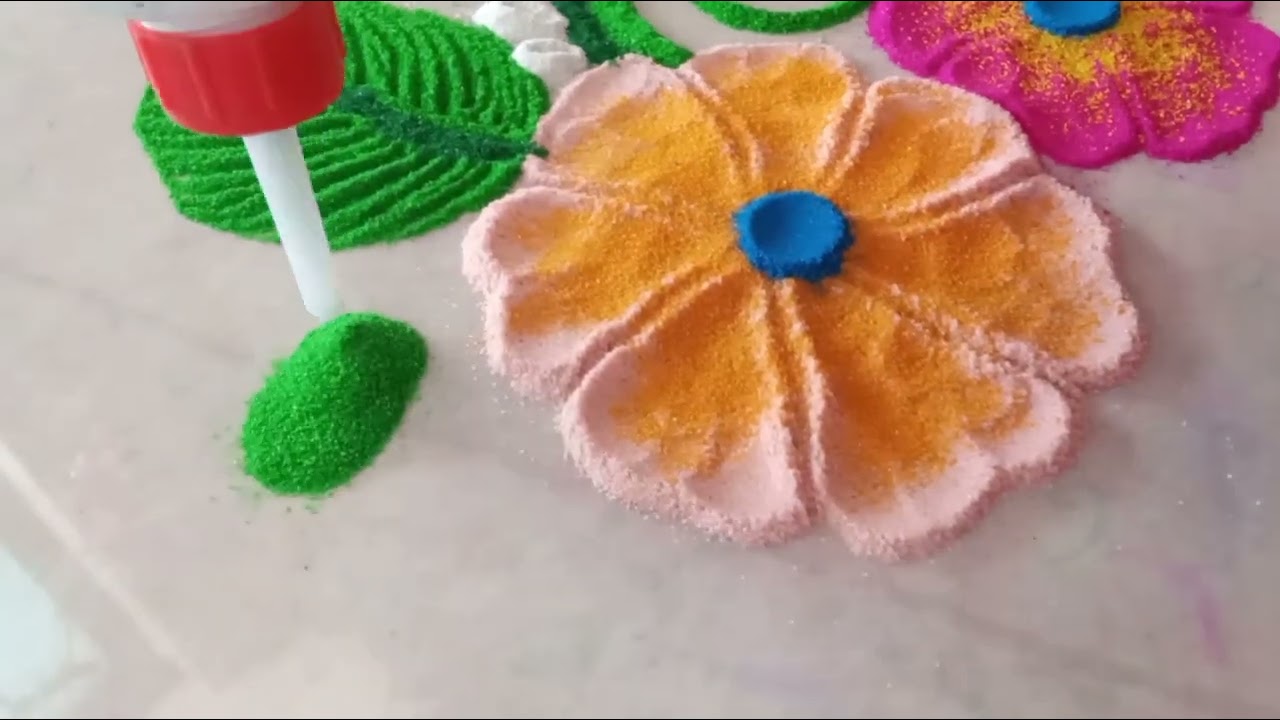 🏵️Beautiful rangoli for fresh morning 🏵️#rangoli #design #flawersrangoli