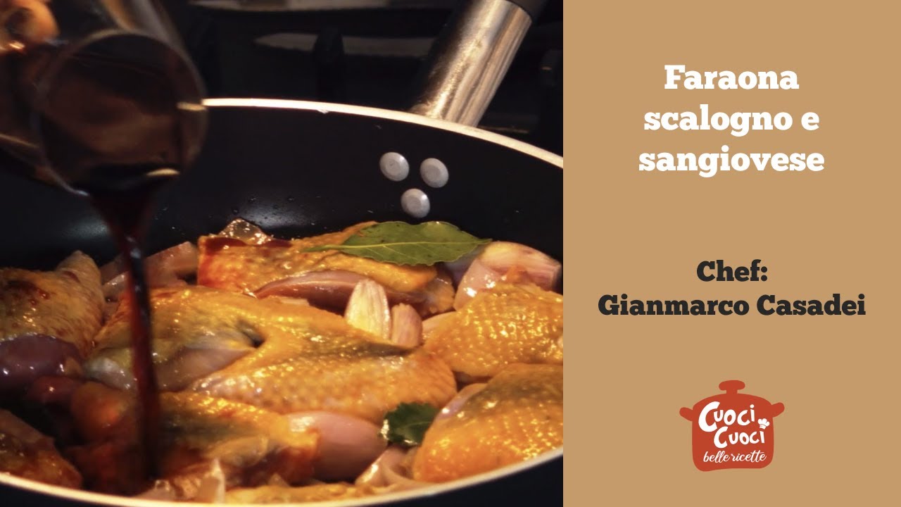Faraona con scalogno e Sangiovese