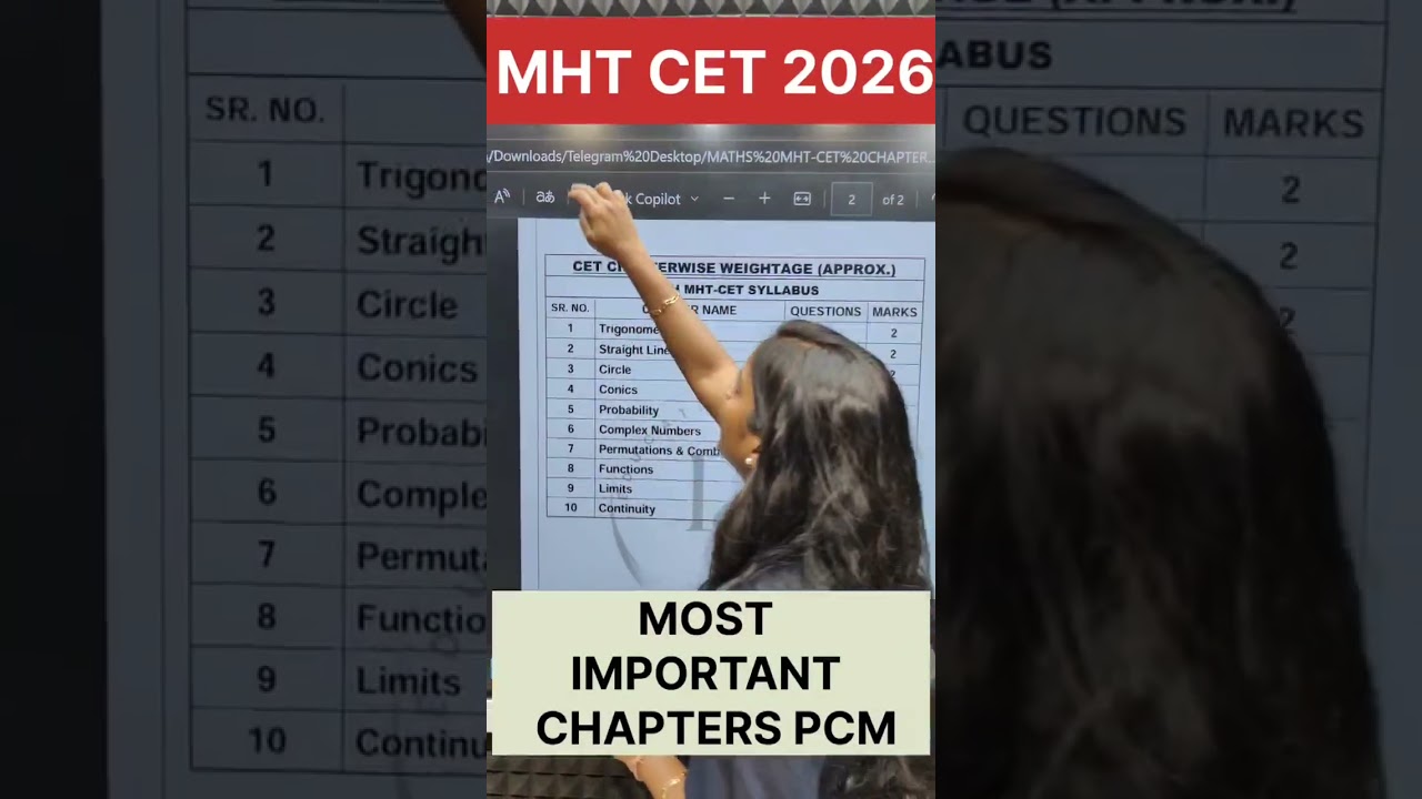Most Scoring Chapters for MHT-CET 2026 🚀 PCM Most Important Chapters 🔥 | Dinesh Sir #mhtcet2026