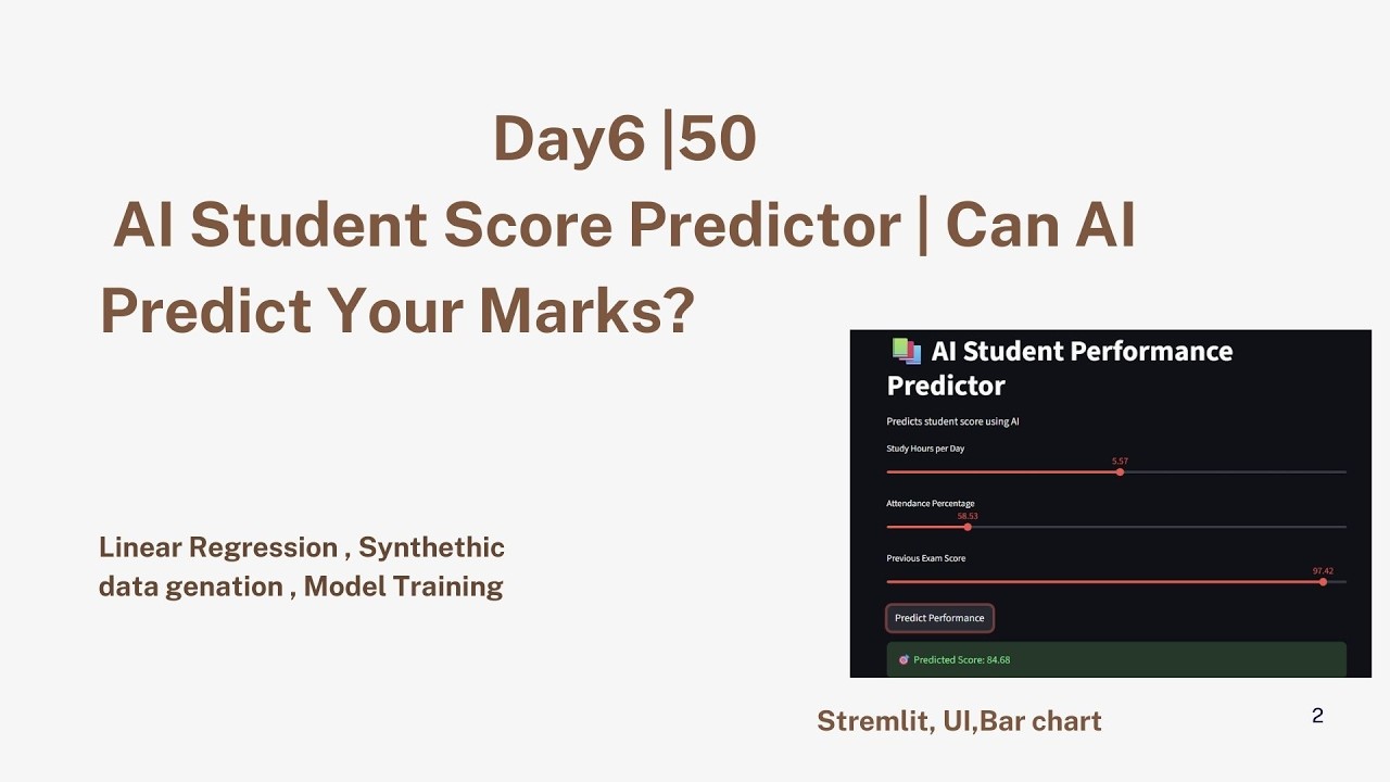 Day 6/50 Can AI Predict Your Marks?