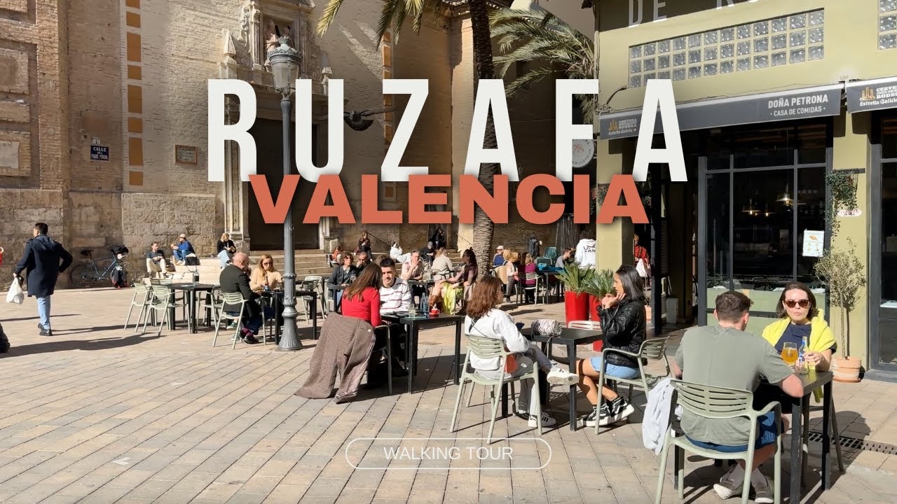 Friday Siesta in Ruzafa, Valencia City Center, Spain Walking Tour 4K