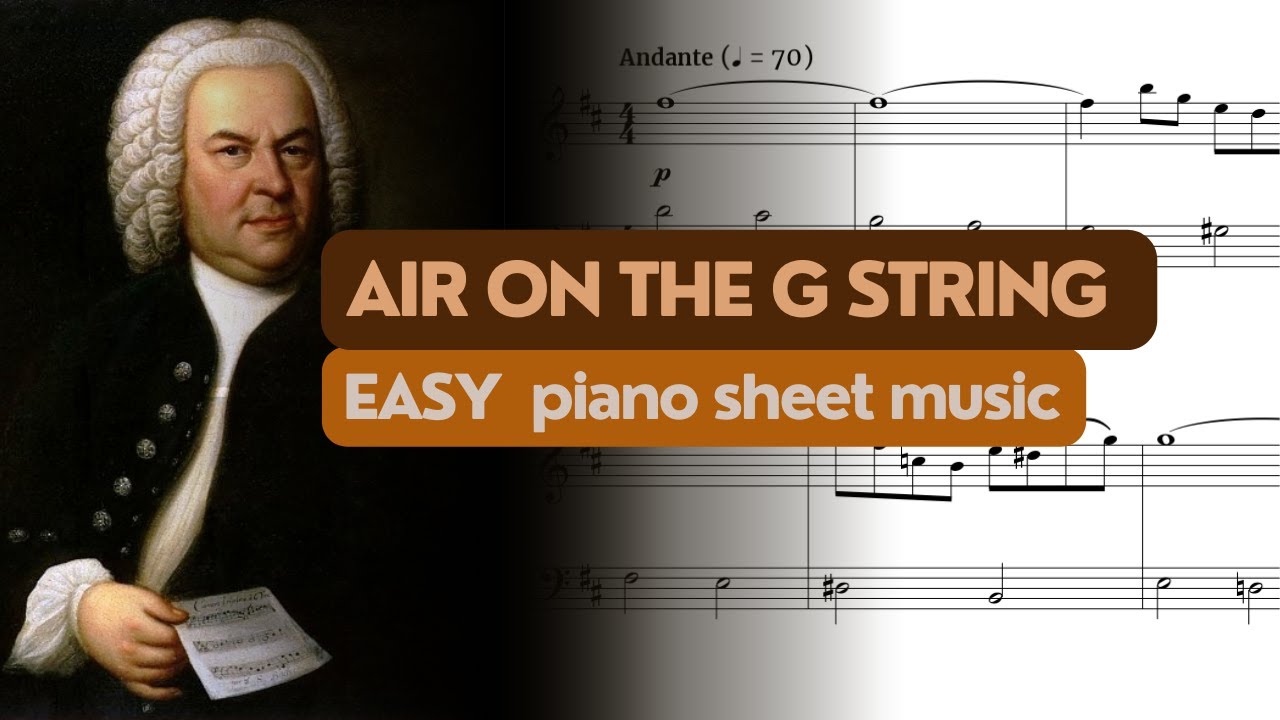 Bach - Air on the G string | EASY piano sheet music