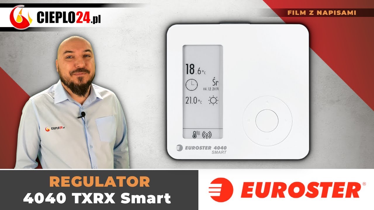 Regulator temperatury Euroster 4040 TXRX Smart - sterowanie przez Wi-fi zobacz film na Cieplo24.pl