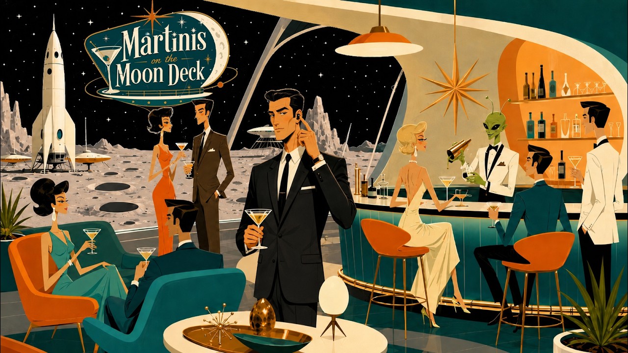 60s Spy Jazz Cocktail Lounge Music | Martinis on the Moon Deck