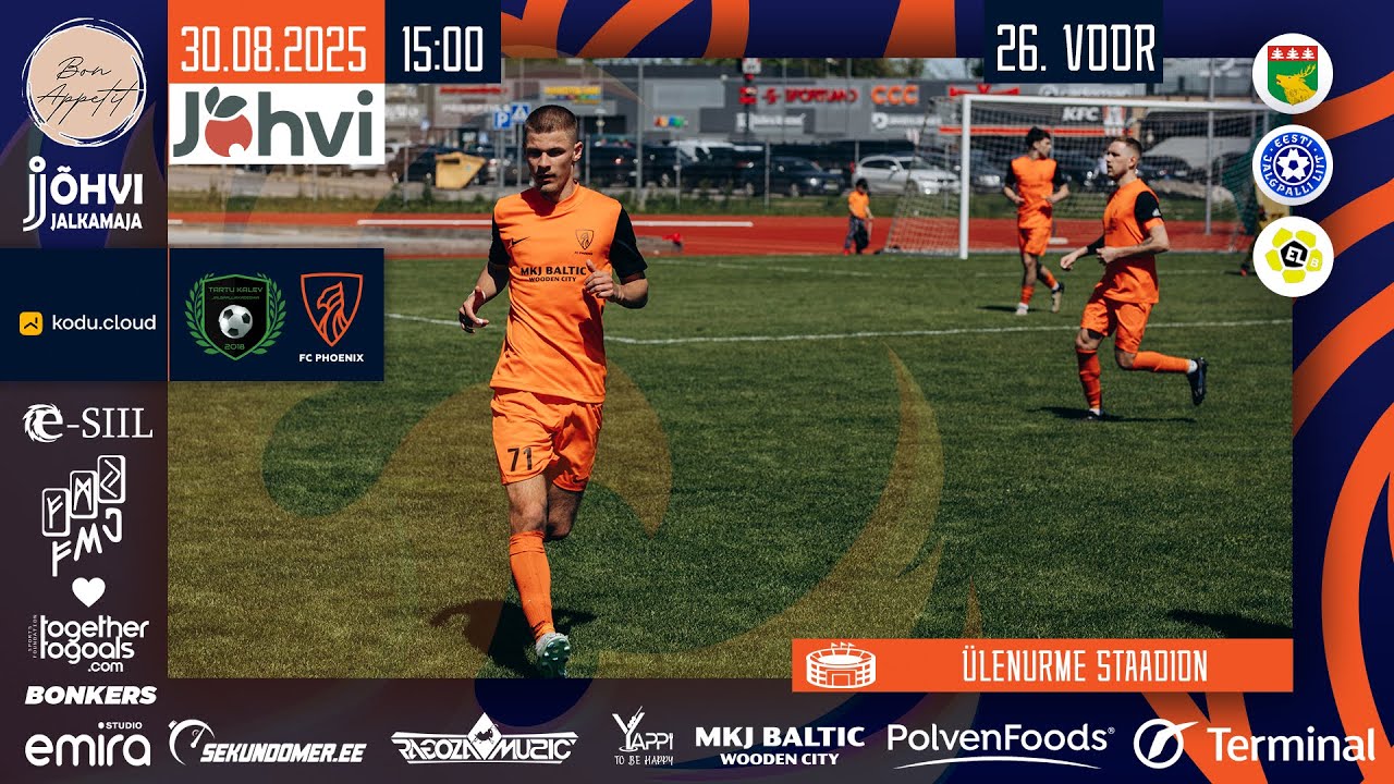 Esiliiga B: FA Tartu Kalev vs Jõhvi FC Phoenix