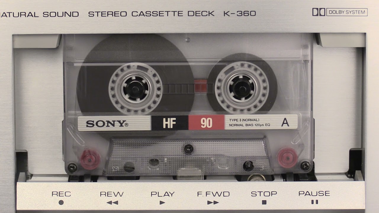 Sony HF 90 Type I No3 Compact Cassette playing in Yamaha K-360 15min Video Background - No sound!