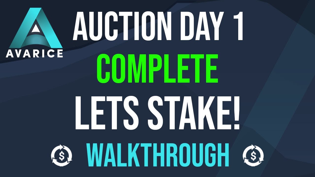 Avarice DAY1 AUCTION COMPLETE | Collect Tokens and Staking Walkthrough