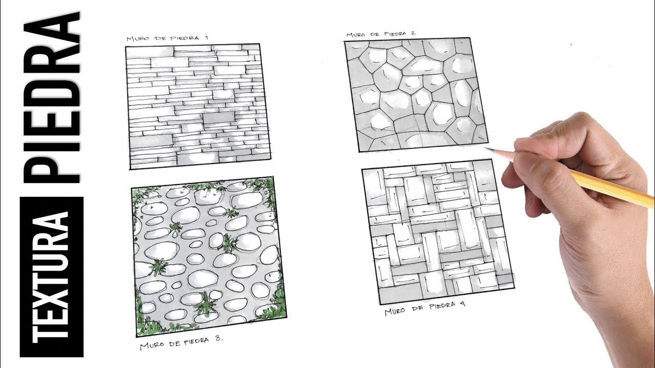 Aprende a dibujar muros de Piedra FACILMENTE
