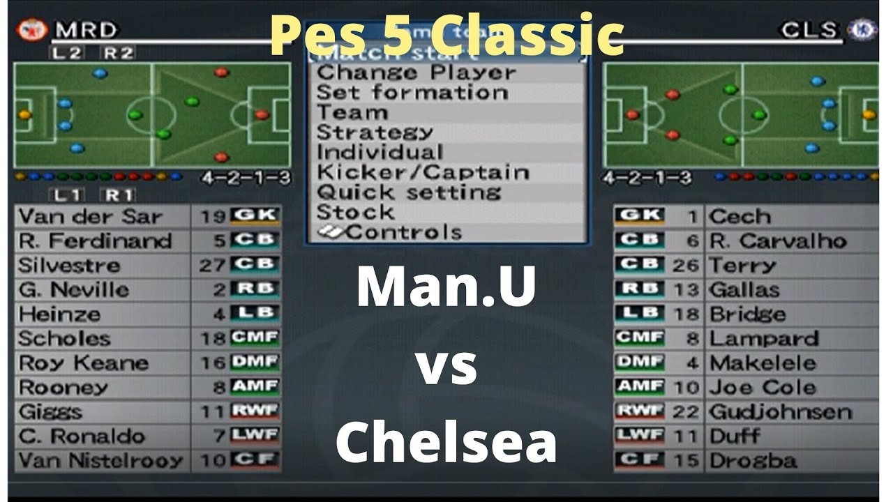 Pro Evolution Soccer 5 (ps2) - Manchester United vs Chelsea - Classic
