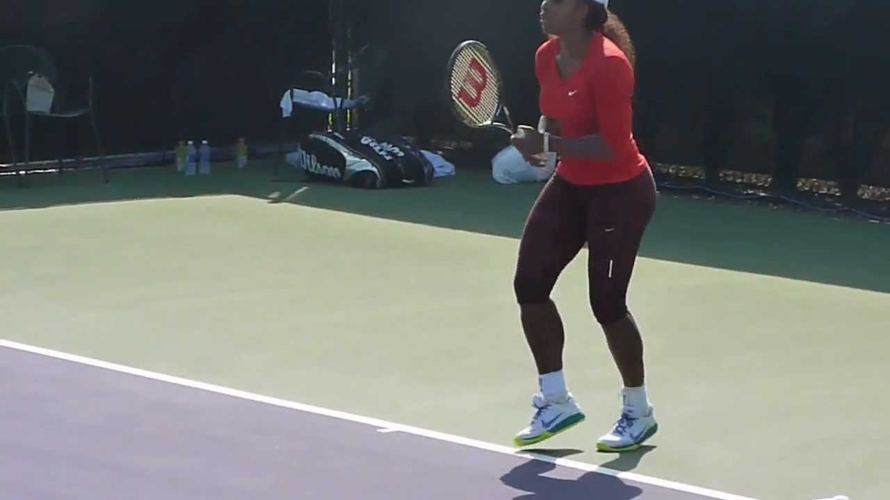 Serena Williams practicing backhand, Miami - Sony Ericsson Open 2013.