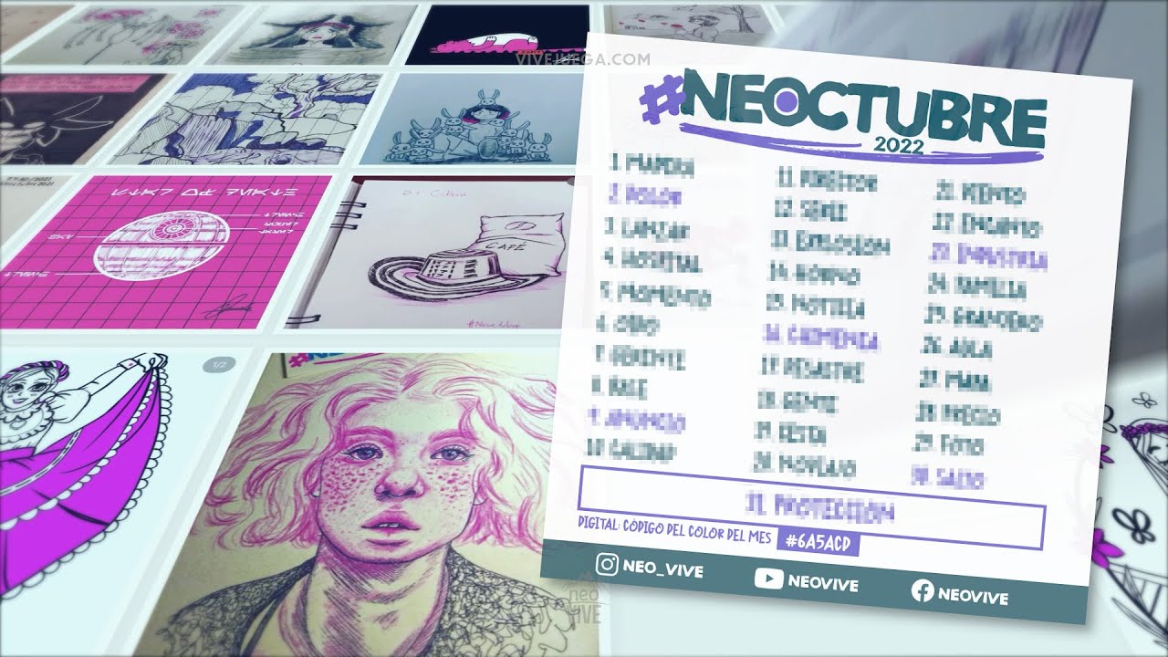 Motívate a dibujar con este reto ¡Ya está aquí! El #Neoctubre 2022 | neo VIVE