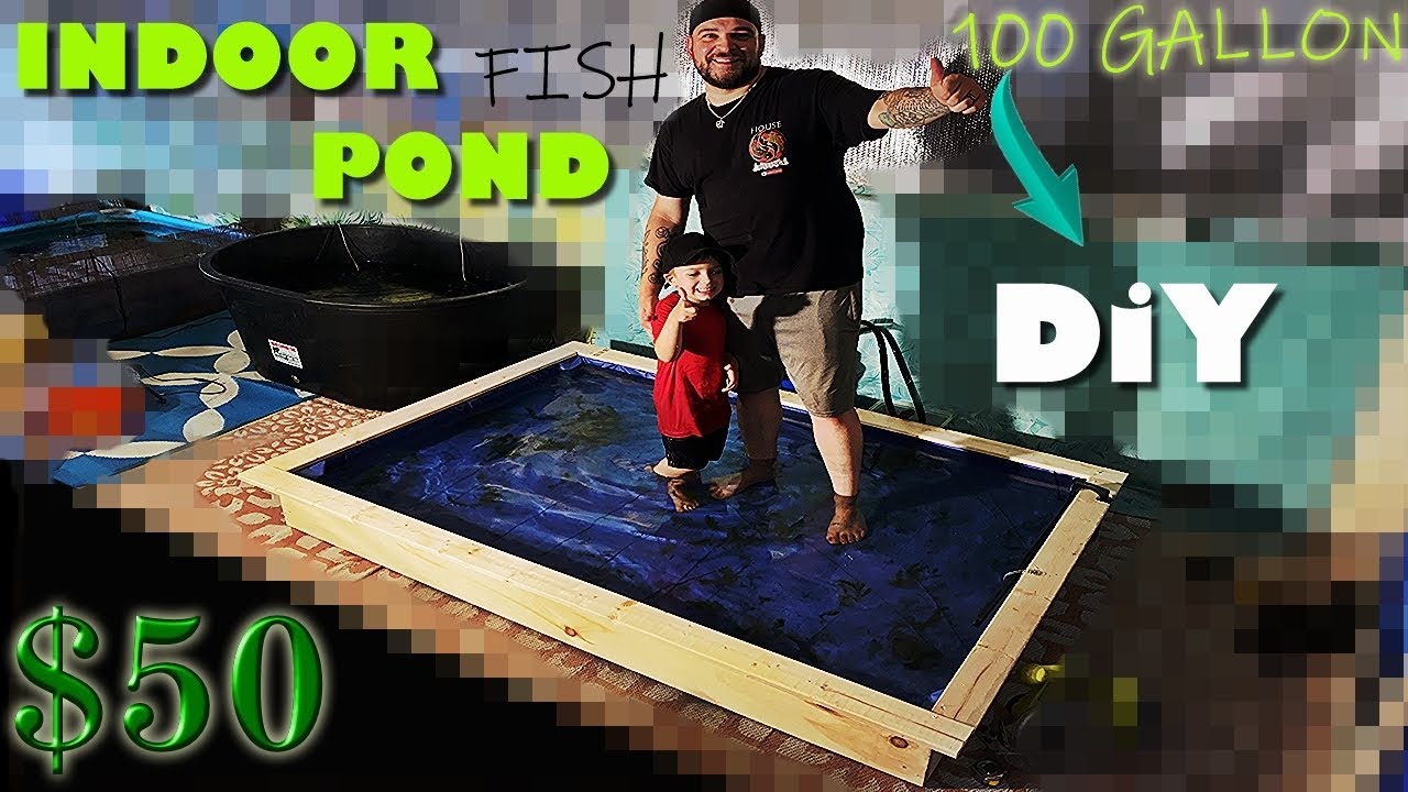 $50 DIY FISH POND (INDOOR WOODEN POND)