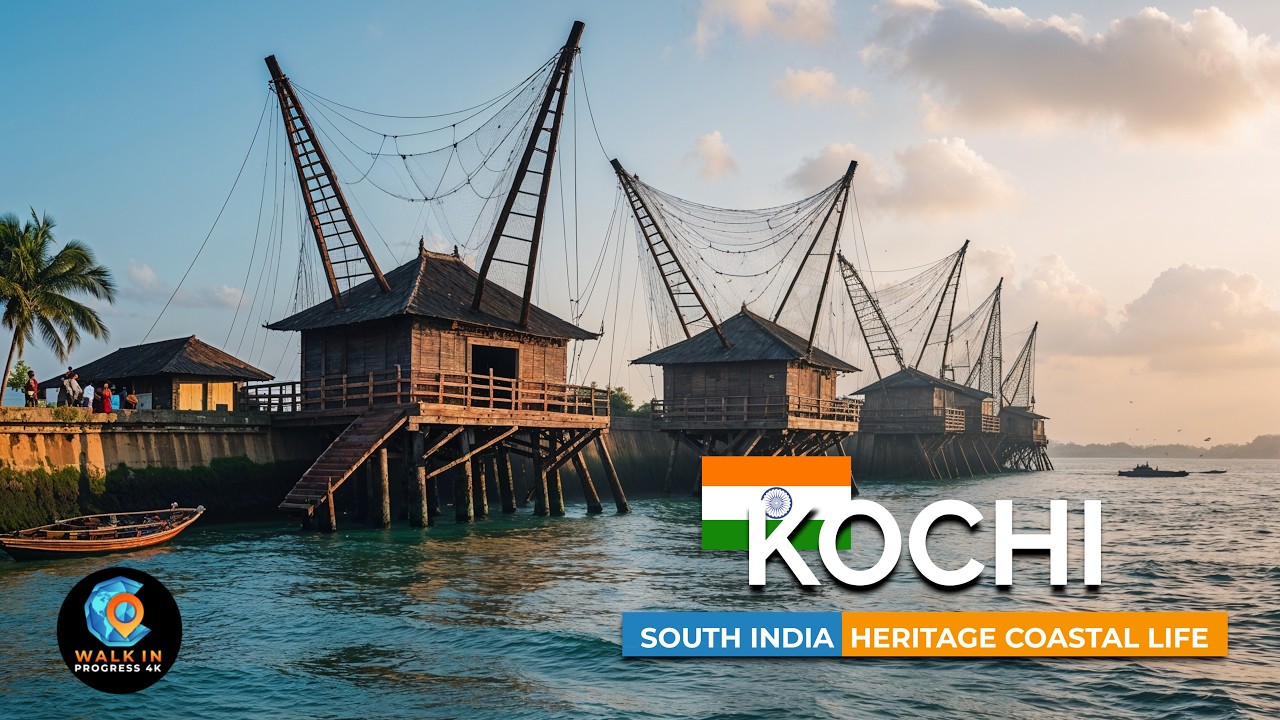 Kerala, India 🇮🇳 Traditional Fishing Nets & Fort Kochi Streets | 4K Asia Walk