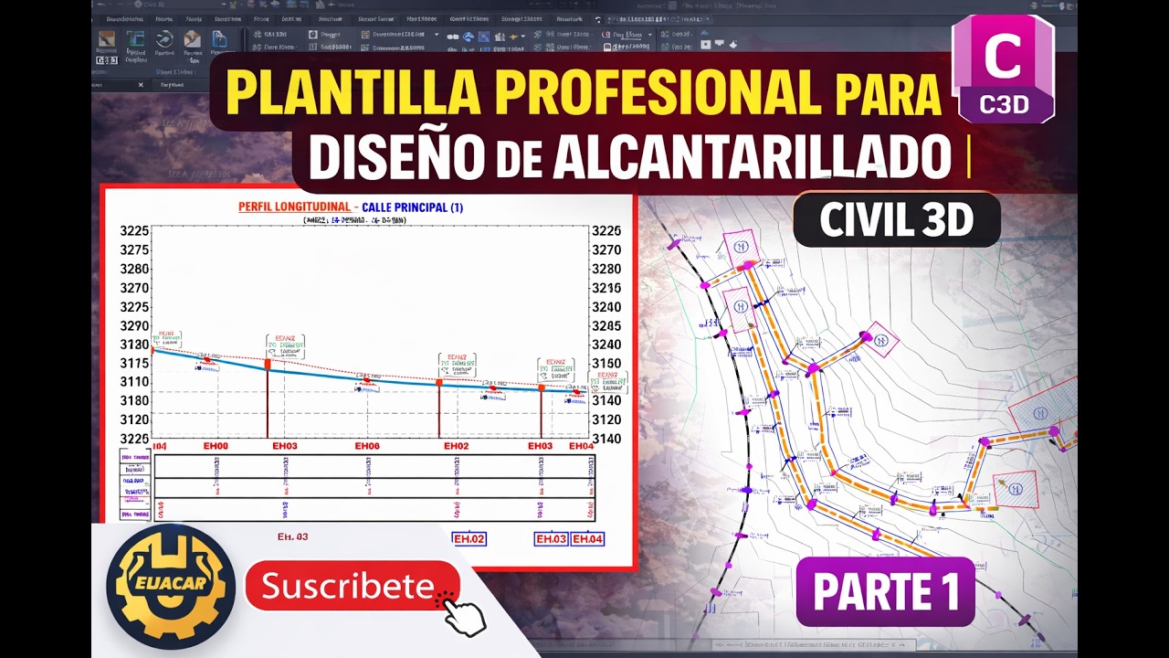 ✅🔴PLANTILLA PROFESIONAL PARA DISEÑO DE ALCANTARILLADO  CIVIL 3D