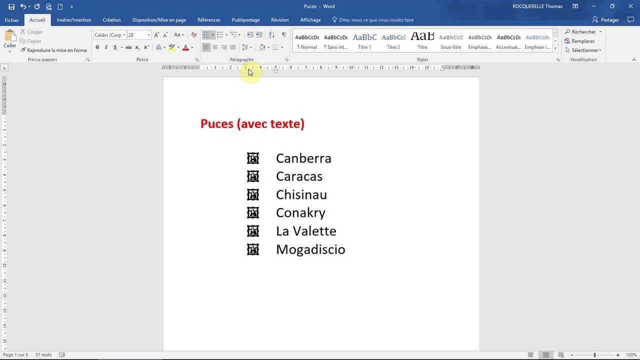 Les LISTES &Agrave; PUCES avec WORD + RETRAITS de listes (Tutoriel FR gratuit)