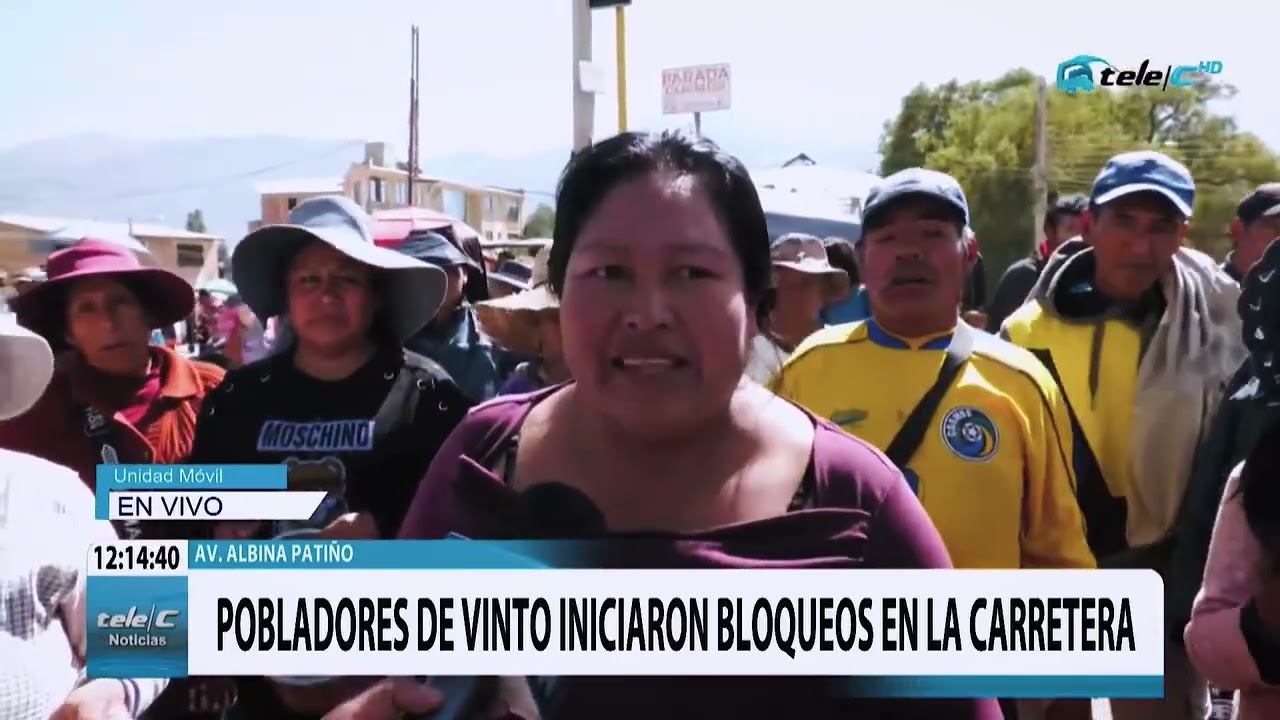 AV. ALBINA PATIÑO: POBLADORES DE VINTO INICIARON BLOQUEOS EN LA CARRETERA.