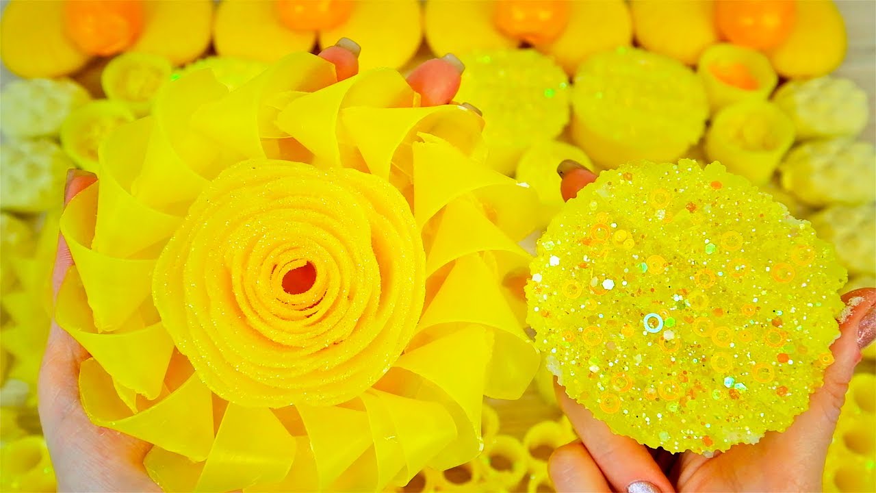 ⭐ASMR ⭐ Cutting soap cubes. Clay cracking. Soap boxes with starch and glitter.