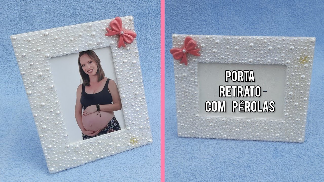 Porta retrato em mdf com pérolas (Passo a passo)