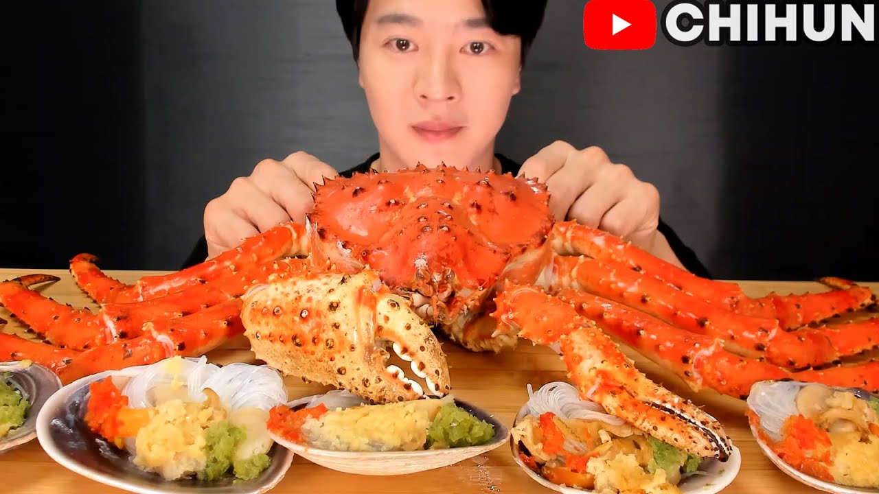 タラバかに、あさりの麺 KING CRAB + CLAM NOODLE MUKBANG EATING SHOW