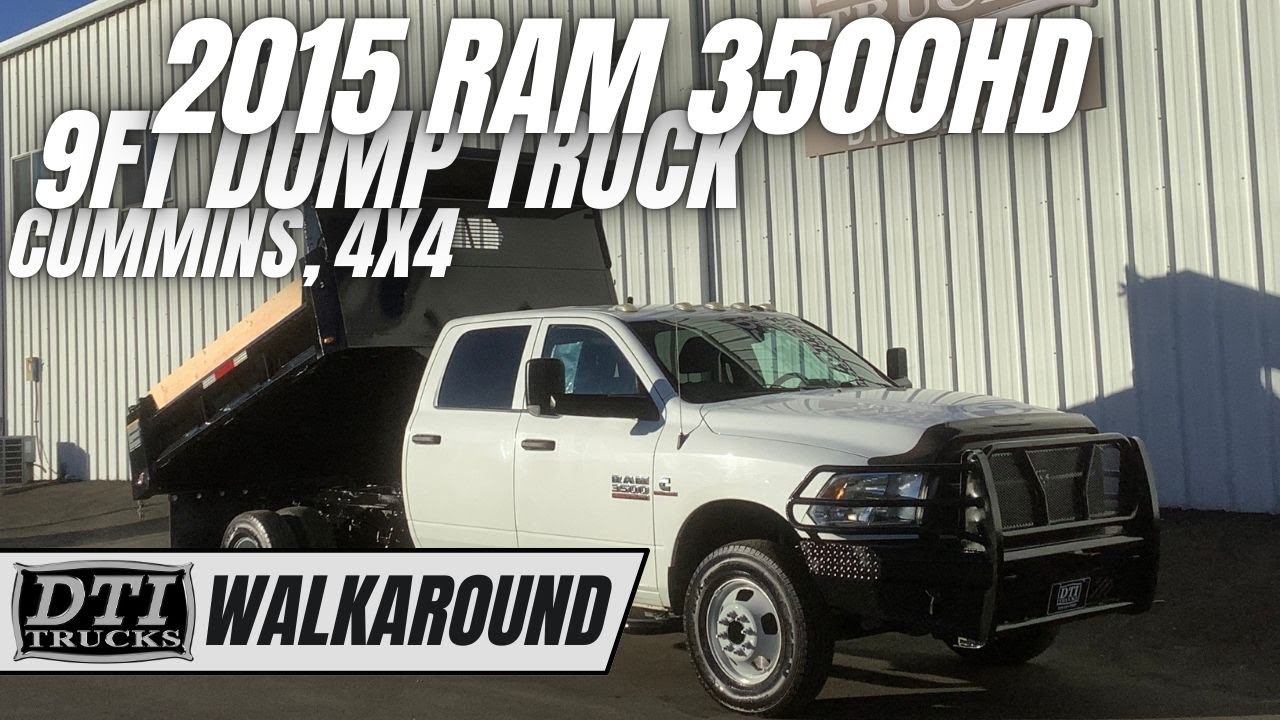 2015 RAM 3500 9ft Dump Truck, Cummins, 4x4 
