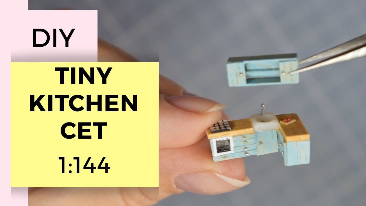 DIY How to Make Miniature Kitchen Set || Miniature kitchen cabinets 1:144