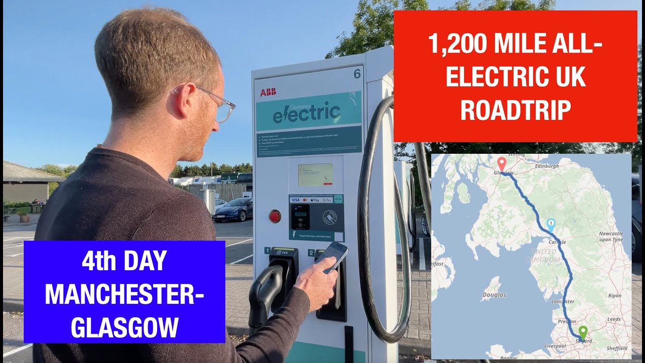 4th Day Manchester - Glasgow. 1,200 Mile Road Trip Around Great Britain in an all Electric FIAT 500