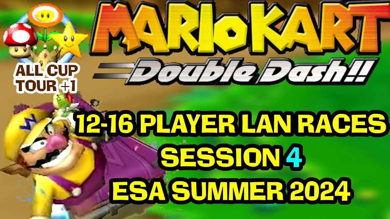Mario Kart Double Dash 12-16 PLAYER LAN session 4: All Cup Tour + 1 extra race at ESA Summer 2024