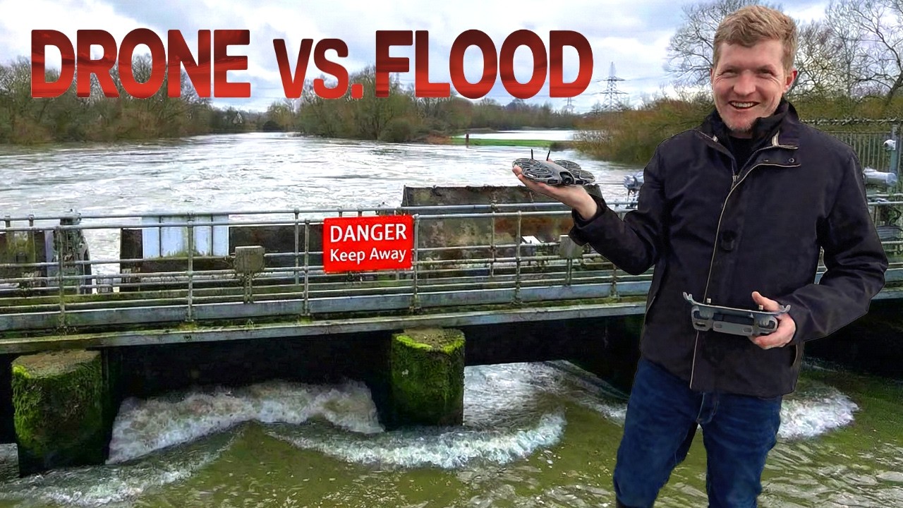 River Thames Flooding Sandford Weir & Lock Aerial View DJI Neo 2