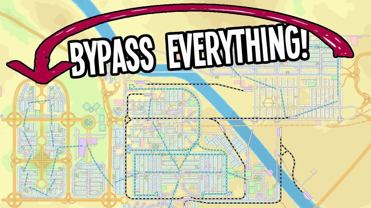 When the Traffic is SOOOO BAD you just Bypass EVERYTHING in Cities Skylines