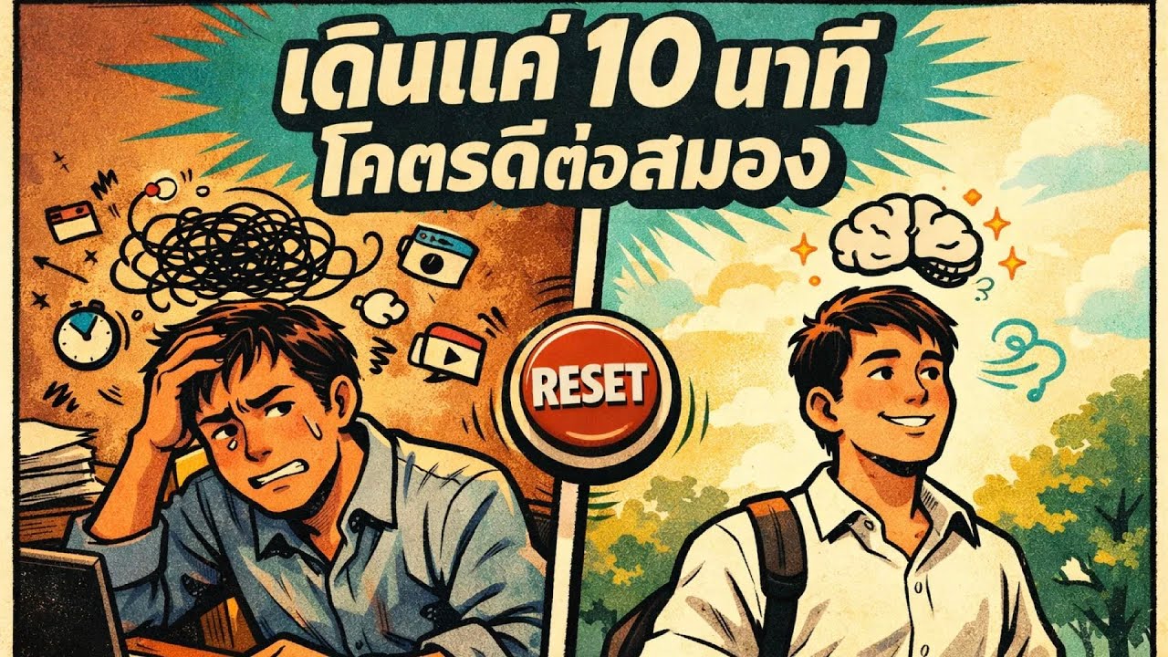 เดิน 10 นาทีทำอะไรกับสมอง: อารมณ์ดีขึ้น เครียดลด คิดออกขึ้น