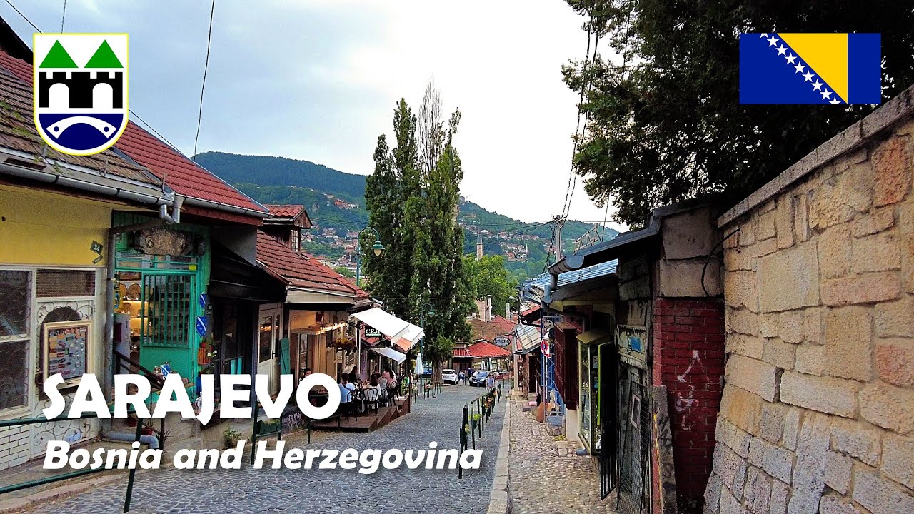Sarajevo, Bosnia and Herzegovina. A walk in Old Town. 4K