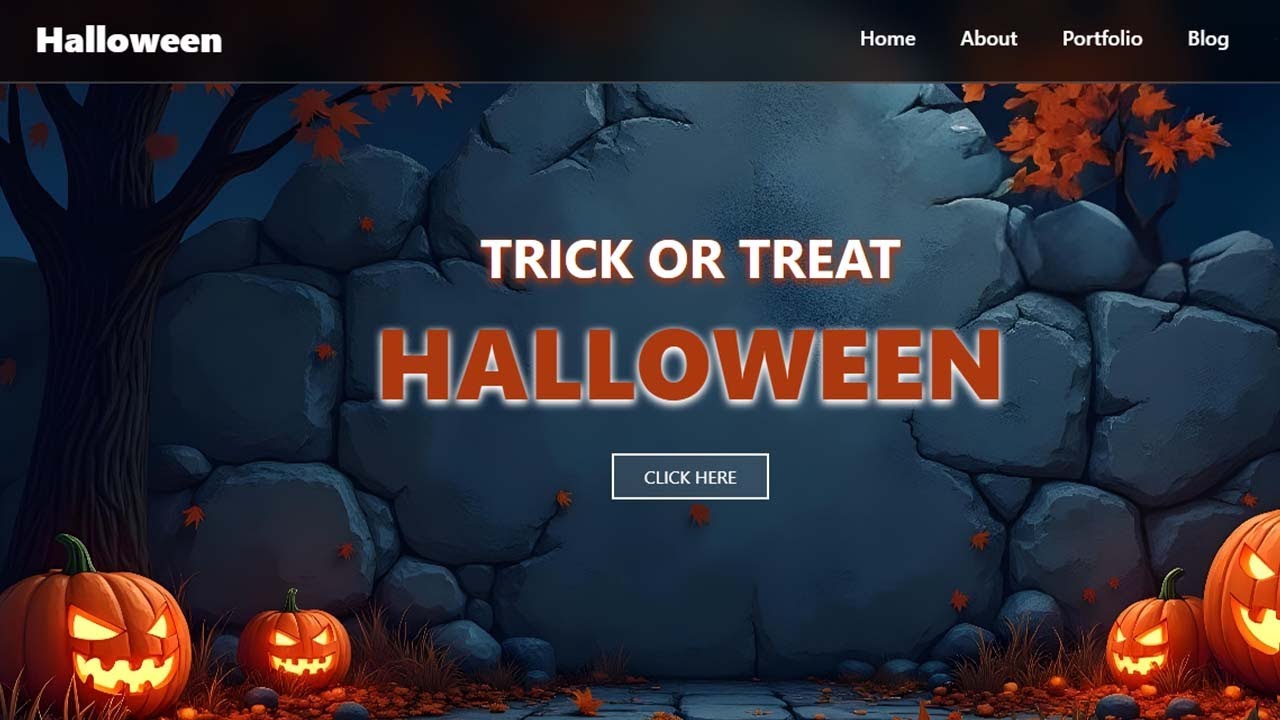 Responsive Halloween Website Using HTML CSS   JavaScript