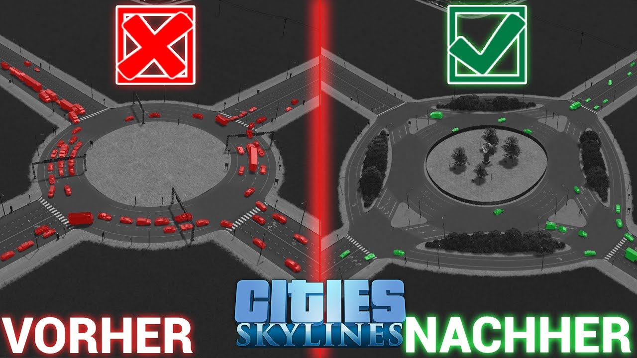 Wie man den PERFEKTEN KREISVERKEHR baut! [DEUTSCH/GERMAN] | Cities Skylines Quick Tutorial | Nelvo