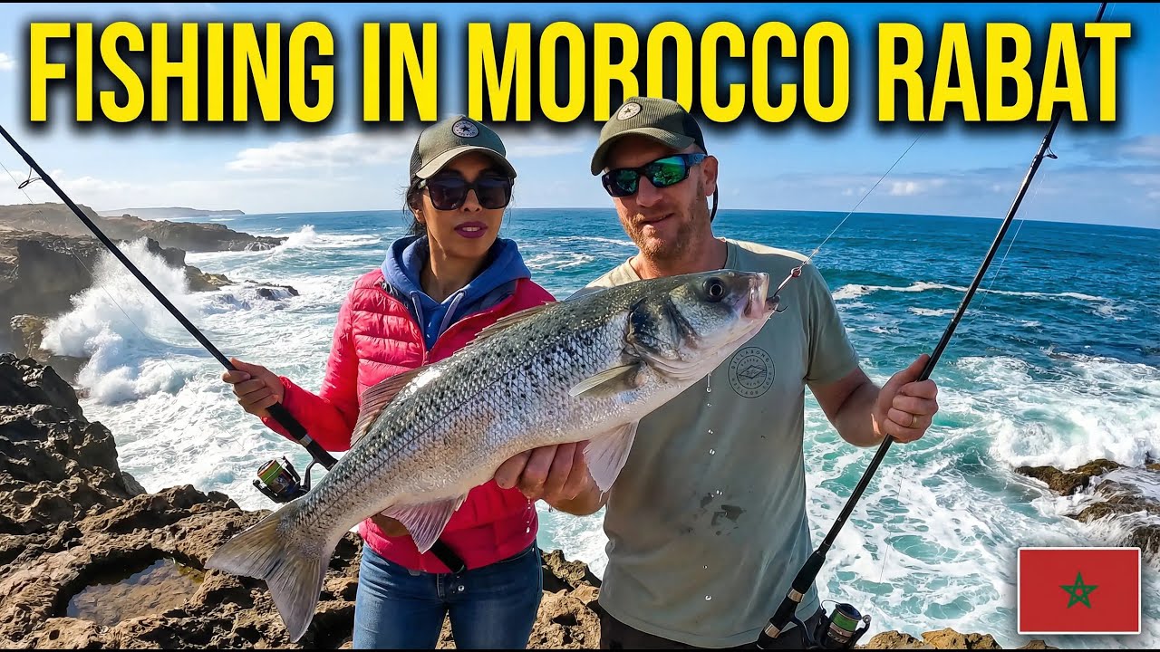Рыбалка в Марокко 🇲🇦 | Рыбалка с берега в Рабате с местным рыбаком