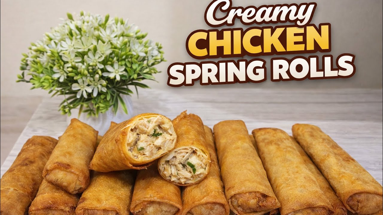 Creamy Chicken Spring Roll, #easyrecipe #springroll #homecooking