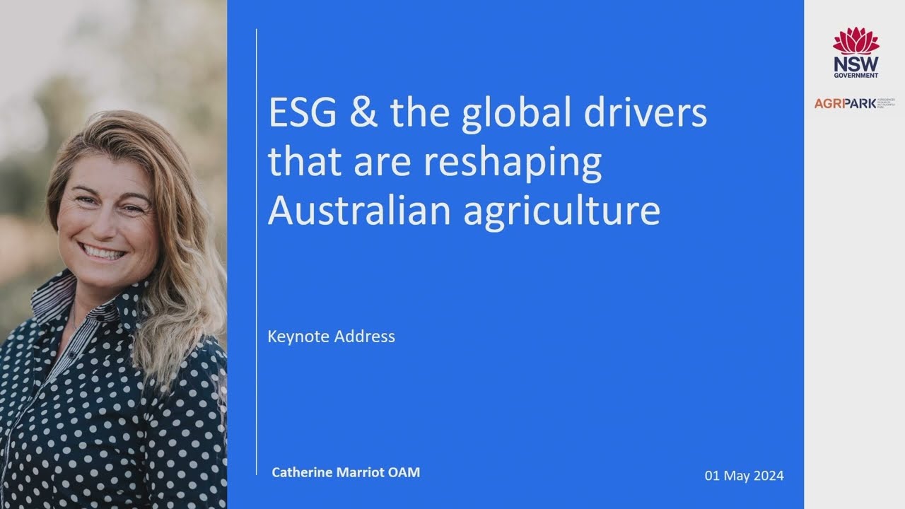 Natural Capital Conversations: ESG and the global drivers that are reshaping Australian agriculture