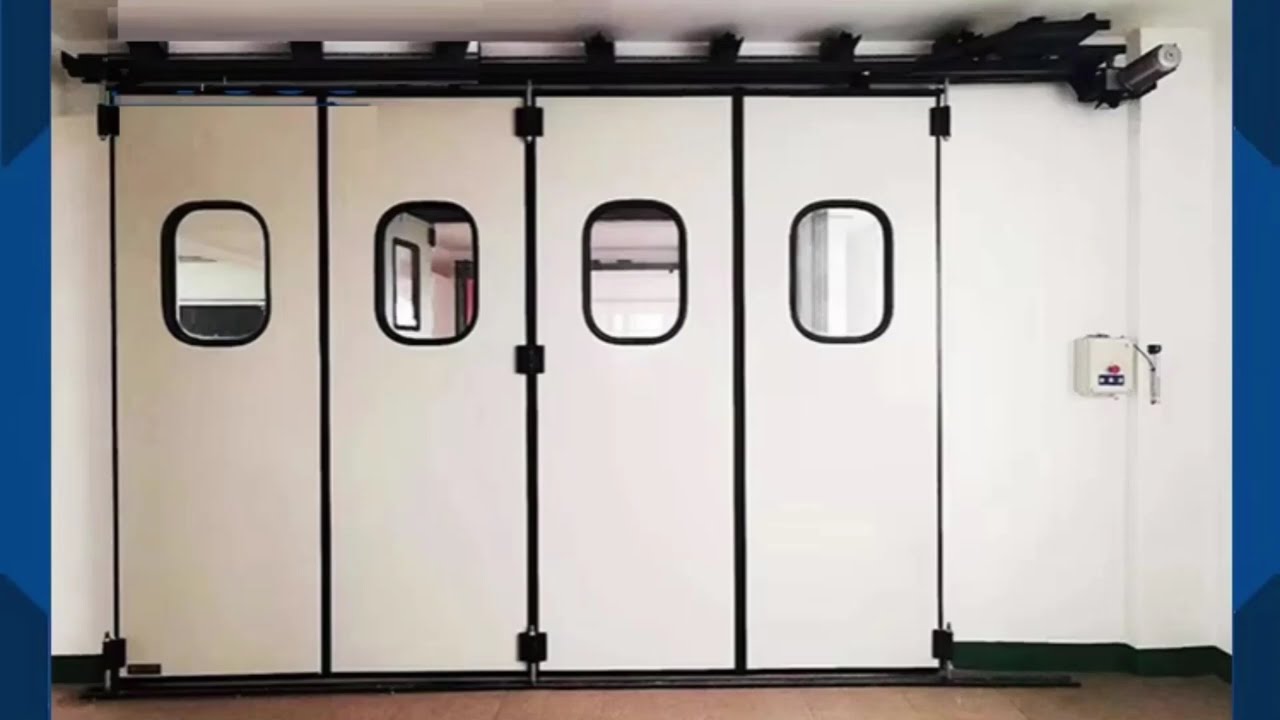 대형 광폭 폴딩게리트 산업용 공장 물류창고 공항 격납고 항만에 적합한 전동 접이식 자동대문