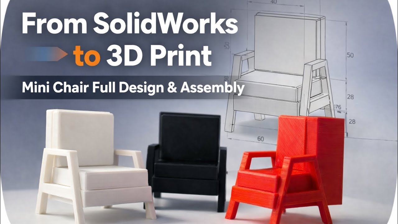 From SolidWorks to 3D Print | Mini Chair Full Design & Assembly