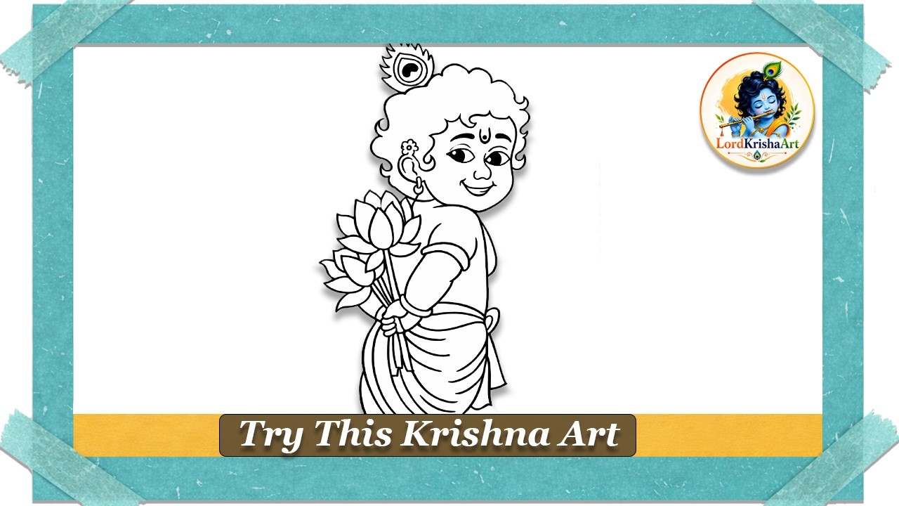 How to Draw Little Krishna Easily | Step-by-Step Bal Krishna Sketch for Beginners | Chitra