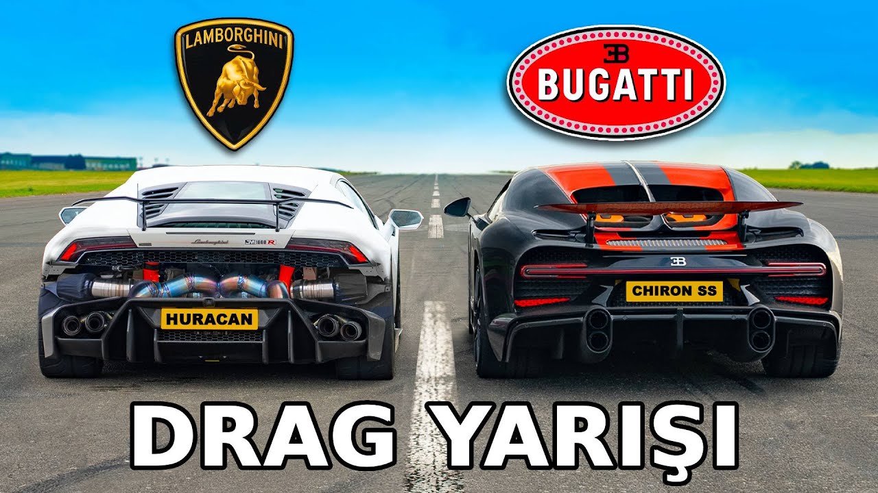 Bugatti Chiron SS 1,800hp Lambo Huracan'a karşı: DRAG YARIŞI