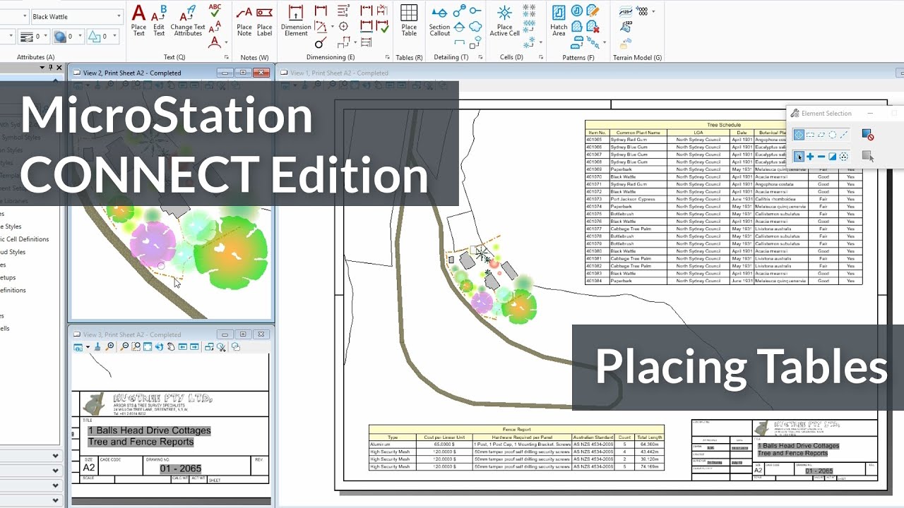 Placing Tables in MicroStation CONNECT Edition