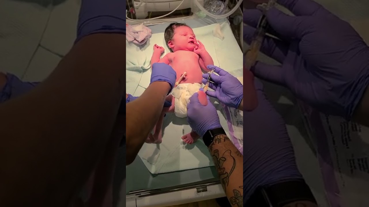 Newborn Avery's First Shots!