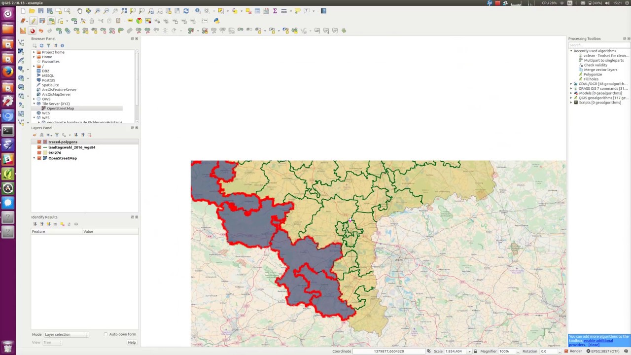 Using 'Enable Tracing' in QGIS to easily create polygons from existing lines