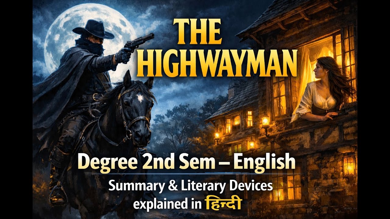 The Highwayman Poem Explained in Hindi | Degree 2nd Sem English #degreeenglish #osmaniauniversity