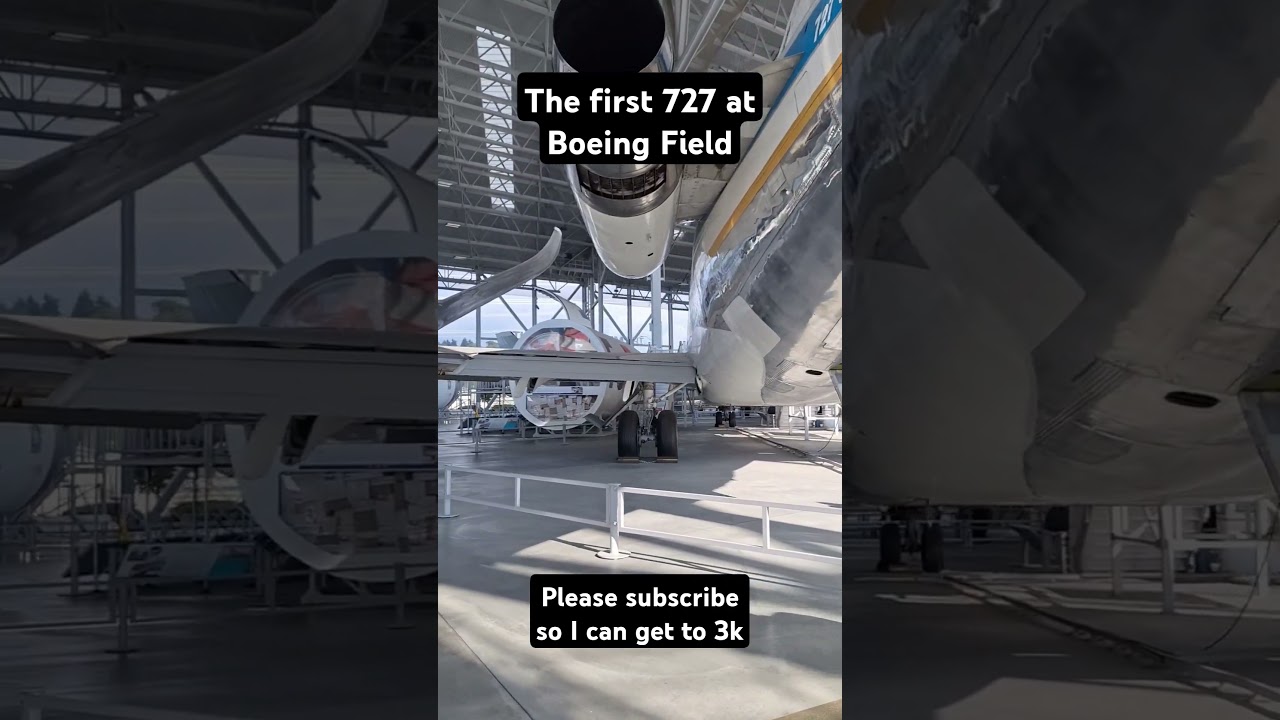 The first 727-100 at Boeing Field in Seattle