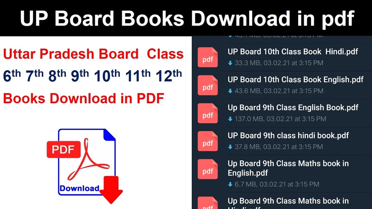 Download UP board books in pdf hindi english maths science geography history class 6 7 8 9 10 11 12