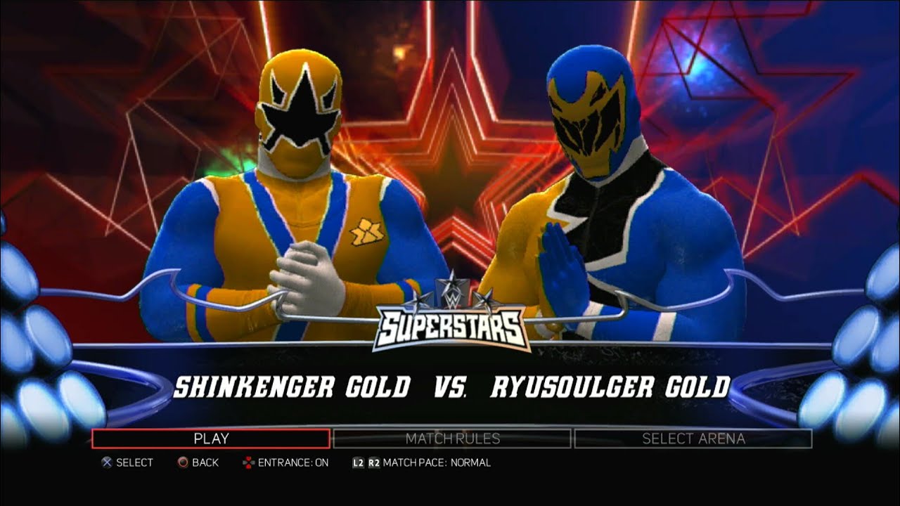 Shinkenger Gold VS Ryusoulger Red WWE 2K17
