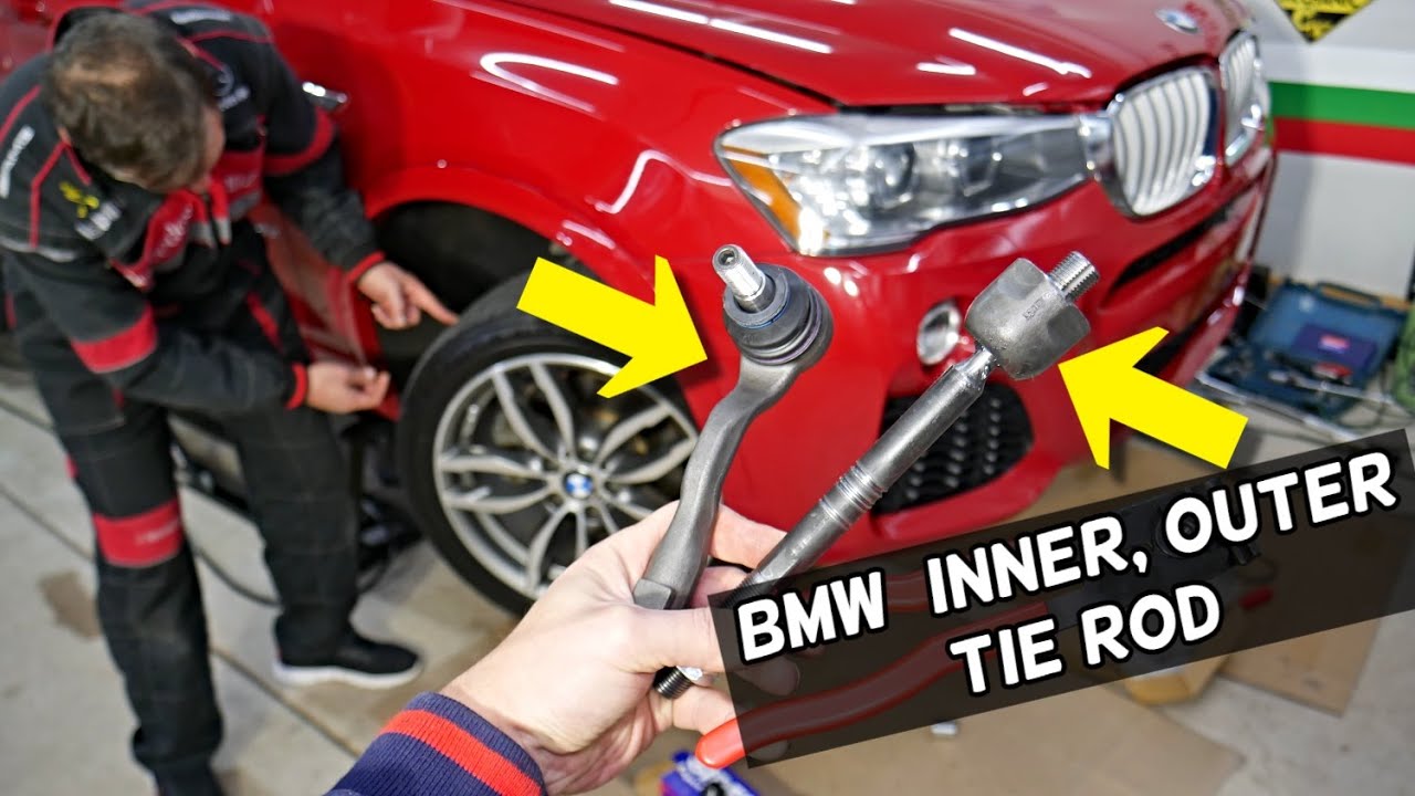 КАК ЗАМЕНИТЬ РУЛЕВУЮ ТЯГУ НА BMW, ЗАМЕНА ВНУТРЕННЕГО НАКОНЕЧНИКА РУЛЕВОЙ ТЯГИ, ЗАМЕНА ВНЕШНЕГО НА...